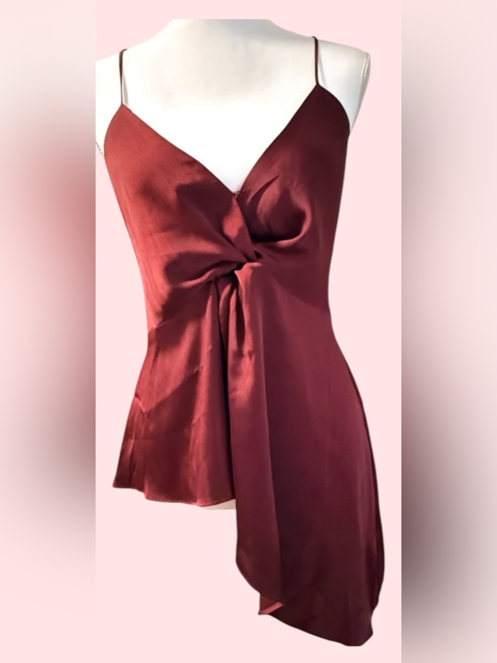 Express Satin Crossover Asymmetrical Chemise Top
